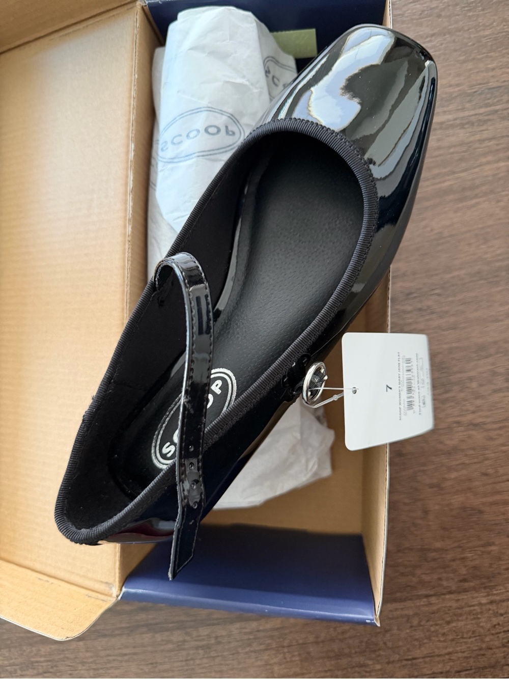 NEW Black Patent Mary Jane Flats – Size 7 🍂🖤